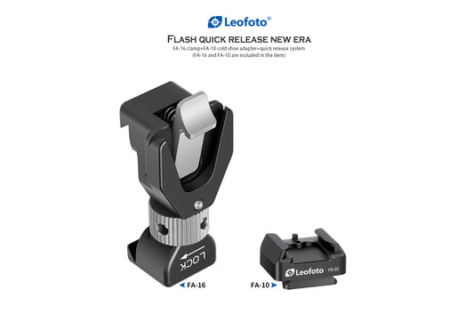 Leofoto FA-16 & FA-10 flash quick release system adapter - photosphere.sg